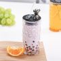 Creative Bear Diamond Straw Cup with Lid for Office Home High-Value Water Glass Cup