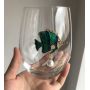 NEW Christmas tree stemless wine glass 