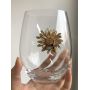NEW Christmas tree stemless wine glass 