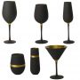 Modern Matte Black Red Wine Glass Set – Elegant Glassware for Special Occasions