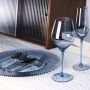 Light blue glass goblet champagne flute restaurant plates drink ware glasses for drinks