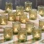 Blue Embossed Glass Candle Holder Wholesale