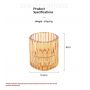 Amber Ribbed Glass Candle Holder Set Wholesale