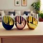 Metallic Color Block Stemless Glass Wholesale