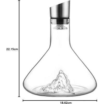 Mountain Base Glass Wine Decanter with Metal Pourer Wholesale