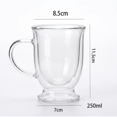 250ml Double Wall Glass Mug Wholesale